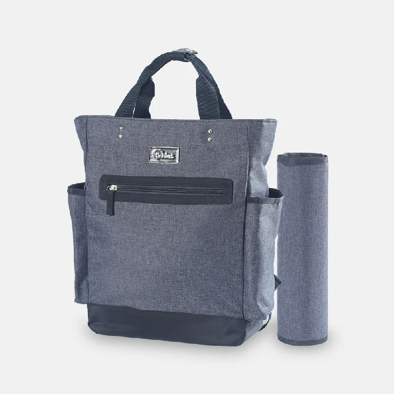 Tote Bag For Everyday Use Tinnies Baby Diaper Bag Pack Minimal Textured Blue (T5006-A)