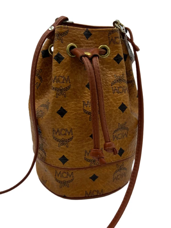 Evening Events MCM Designer Drawstring Mini Bucket Bag in Visetos