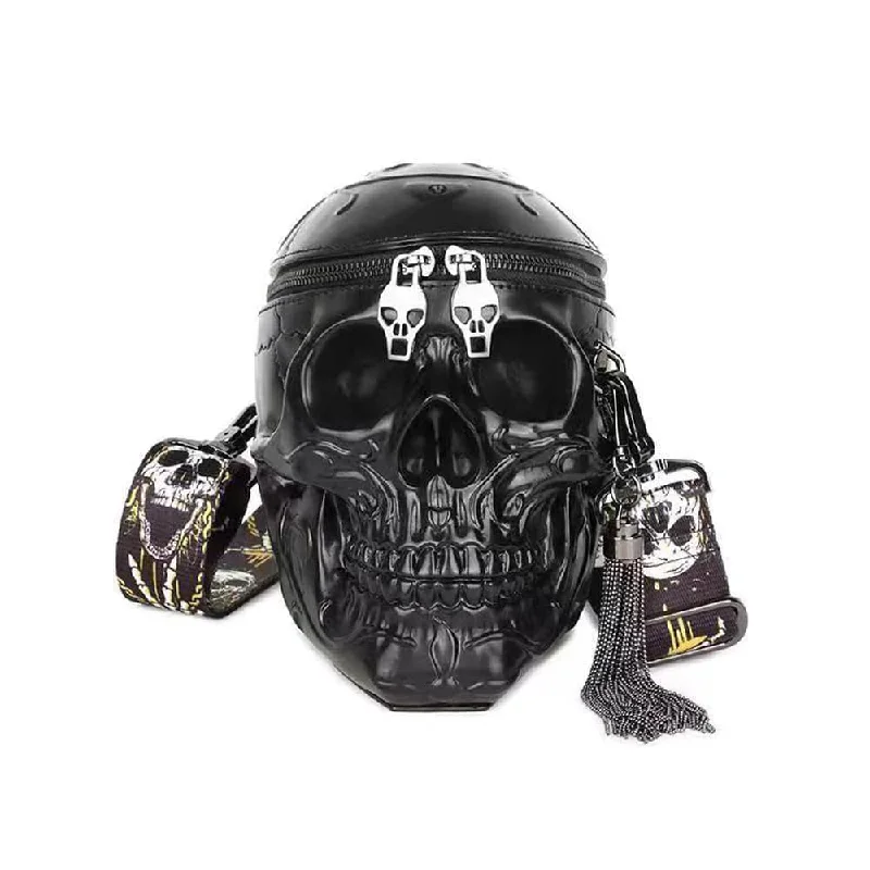 Designer Bags For Luxury Collectors With Offers 3D Bags Skull Messenger Shoulder Handbag Small Black
