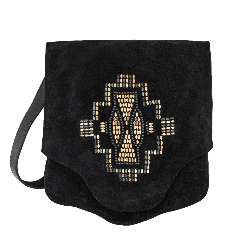 Black Suede w/ Black & Brass Art