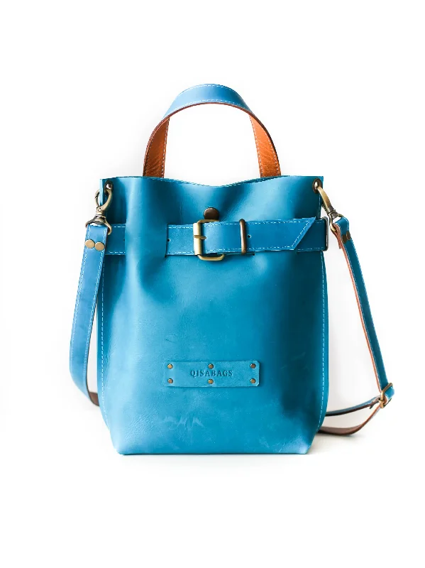 Bag For Modern Fashion Sky Blue Mini Leather Backpack