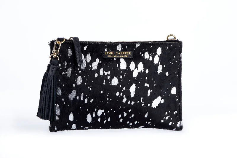 Sporty Bags For Active And Athletic Lifestyles Desert Rain Black Cowhide Clutch