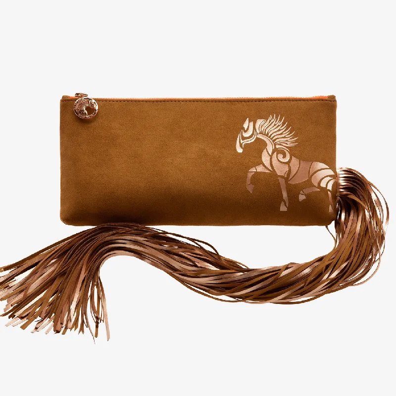 Luxury Bags For Professionals With Discounts Ponytail Clutch “Hunter Brown”