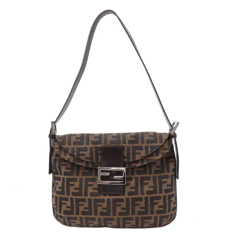 Tsa-Approved Bags For Hassle-Free Airport Security FENDI Zucca Canvas Leather Shoulder Bag Brown 83164900012