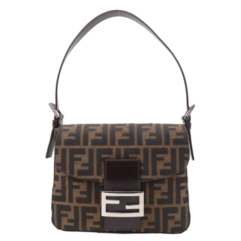 Stylish And Affordable Bags For Every Occasion FENDI Zucca Canvas Leather Shoulder Bag Hand Bag Brown 16464