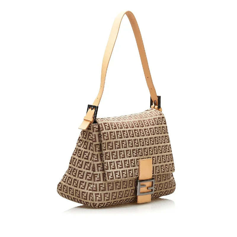 Trendy Bags For Sales Fendi Zucchino Canvas Mamma Forever Shoulder Bag (SHG-36065)