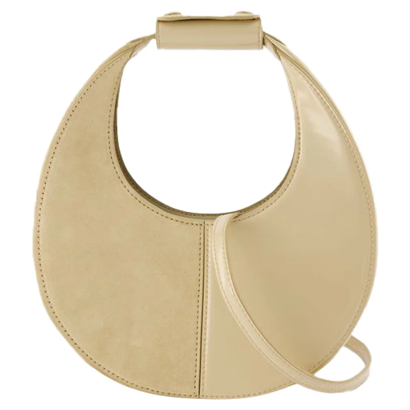 Luxury Bags With Premium Materials And Craftsmanship Mini Moon Split Purse - Staud - Leather - Beige