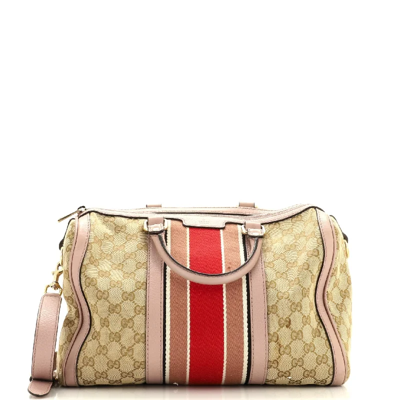 Designer Bags For Luxury Collectors With Offers Vintage Web Boston Bag GG Canvas Medium